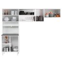 Ver imagem 2 de Armário de Cozinha Modulada Compacta de Aço 245cm 3 Peças Multimóveis Cr20527 Branco