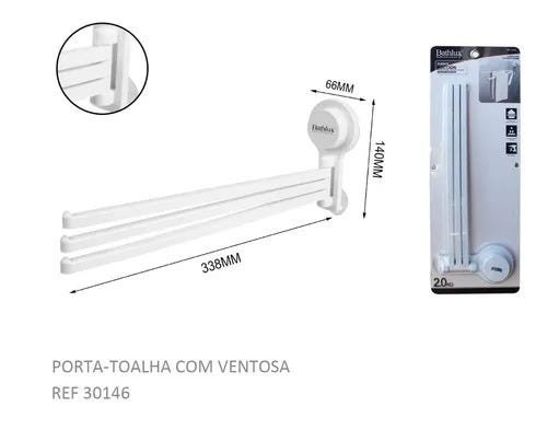 Porta Toalha Tripla Com Ventosa Bathlux - 3