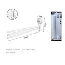 Ver imagem 3 de Porta Toalha Tripla Com Ventosa Bathlux