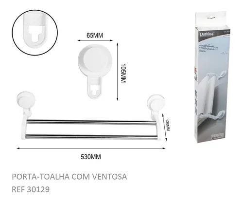 Porta Toalha Duple Com Ventosa Bathlux - 3
