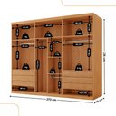 Ver imagem 3 de Guarda Roupa Casal Rommeo 100 Mdf 6 Portas e 6 Gavetas Moderna Mobília