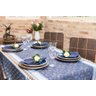 Toalha de Mesa Anti Manchas Aleat Retangular 3,50x1,48 - 12/14 Lugares Modelo Alameda Azul e Cinza - 3