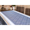 Toalha de Mesa Anti Manchas Aleat Retangular 3,50x1,48 - 12/14 Lugares Modelo Alameda Azul e Cinza - 2