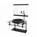Ver imagem 1 de GABINETE COM CUBA PARA BANHEIRO DE VIDRO AP 60CM COM CUBA CHAPEU - PRETO