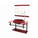 Ver imagem 3 de GABINETE COM CUBA PARA BANHEIRO DE VIDRO AP 60CM COM CUBA CHAPEU - VERMELHO CEREJA
