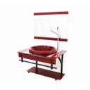 Ver imagem 2 de GABINETE COM CUBA PARA BANHEIRO DE VIDRO APX 60CM COM CUBA CHAPEU - VERMELHO CEREJA