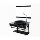 Ver imagem 3 de GABINETE DE VIDRO PARA BANHEIRO APX 60CM COM CUBA CHAPEU - MÁRMORE PRETO