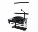 Ver imagem 2 de GABINETE DE VIDRO PARA BANHEIRO APX 60CM COM CUBA CHAPEU - MÁRMORE PRETO
