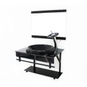 Ver imagem 1 de GABINETE DE VIDRO PARA BANHEIRO APX 60CM COM CUBA CHAPEU - MÁRMORE PRETO