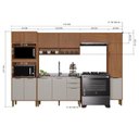 Ver imagem 4 de Cozinha Modulada Torre Quente Aéreo Ripado Paneleiro 5 Peças sem Tampo Florença Freijó/Off White
