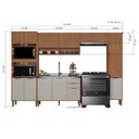 Ver imagem 4 de Cozinha Modulada Torre Quente Aéreo 2 Portas Ripado 5 Peças Florença Marrom/Freijó/Off White
