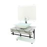 GABINETE DE VIDRO 60CM APX COM CUBA QUADRADA - MÁRMORE BRANCO - 1