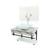 GABINETE DE VIDRO 60CM APX COM CUBA QUADRADA - MÁRMORE BRANCO - 2