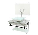 Ver imagem 2 de GABINETE DE VIDRO 60CM APX COM CUBA QUADRADA - MÁRMORE BRANCO
