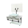 GABINETE DE VIDRO 60CM APX COM CUBA QUADRADA - MÁRMORE BRANCO - 3