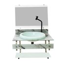 Ver imagem 3 de GABINETE COM CUBA PARA BANHEIRO DE VIDRO ITXX 70CM INOX - MÁRMORE BRANCO