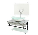 Ver imagem 2 de GABINETE DE VIDRO 70CM APX COM CUBA OVAL - MÁRMORE BRANCO