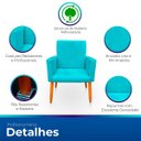 Ver imagem 3 de Poltrona Cadeira para Sala Confortável e Minimalista Nina Suede