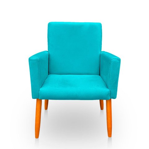 Poltrona Cadeira para Sala Confortável e Minimalista Nina Suede