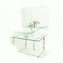 Ver imagem 1 de GABINETE DE VIDRO PARA BANHEIRO 70CM IT INOX COM CUBA RETANGULAR - INCOLOR