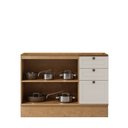 Ver imagem 3 de Balcão 120cm 3PTS 2 Gav c/Rod s/Tpo Provence Cinamomo/Off White