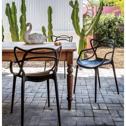 Kit 4 Cadeira Allegra Preta Polipropileno Sala de Jantar Cozinha - 9