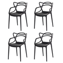 Ver imagem 2 de Kit 4 Cadeira Allegra Preta Polipropileno Sala de Jantar Cozinha