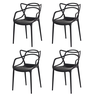 Kit 4 Cadeira Allegra Preta Polipropileno Sala de Jantar Cozinha - 2