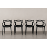 Kit 4 Cadeira Allegra Preta Polipropileno Sala de Jantar Cozinha - 1