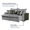 Ver imagem 4 de Sofá Cama Verona 4 Lugares Retrátil e Reclinável 240cm Cinza Linho