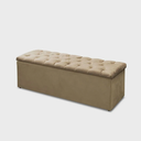 Ver imagem 4 de Kit Cabeceira com Baú Mirage Capitonê 195 cm Suede Bege - Biselo's Decor