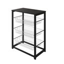 Ver imagem 3 de Fruteira com Suporte para Micro-ondas Barcelona Aço Preto Cesto Branco Tampo Preto - Cor: Branco