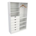 Ver imagem 1 de Armário Arara Gaveta Verônica M2 Esquerdo 100% Mdf Closet Vetorial Móveis Veronica M2 Esquerdo Branc