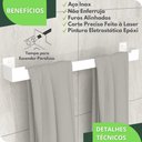 Ver imagem 3 de Porta Toalha Banho Suporte Banheiro Toalheiro Branco ELG