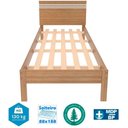 Ver imagem 3 de Cama de Solteiro Rafaela com Cabeceira MDP Amêndoa e Branco Tecnomobili 98.6cm