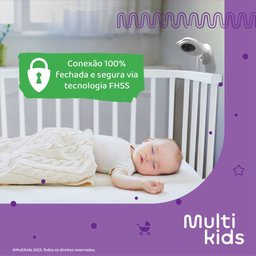 Babá Eletrônica sem Fio Multikids Conexão Fhss, Tela Lcd 2,4 Bivolt - Bb1245out [reembalado] Bb1245o - 3