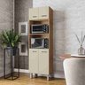 Torre Quente Paneleiro Mara com 2 Nichos para Forno e Microondas - Savana/off-white - 1