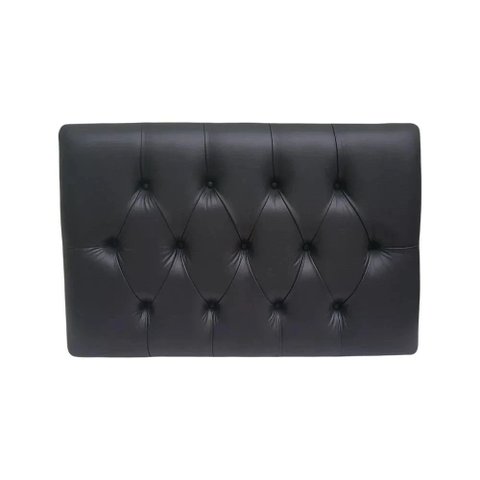 Cabeceira Box Shop Paris Solteiro 90cm Painel Em Couro Sintético Preto