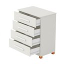 Ver imagem 4 de Cômoda Suíça com 4 Gavetas Corrediças Metálicas Pés em Madeira Design Moderno para Quarto - Branco