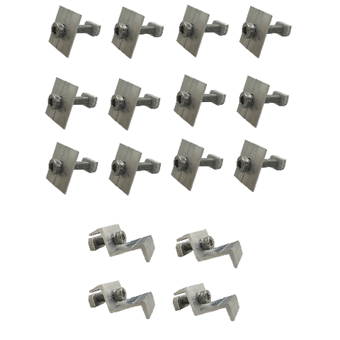 Kit 16un Grampo 12 Intermediários e 4 Finais Painel Placa Solar