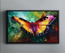Ver imagem 2 de Quadro Decorativo Canvas com Moldura Filete Abstrato Borboleta Quarto Salas Gg