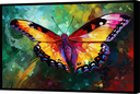 Ver imagem 1 de Quadro Decorativo Canvas com Moldura Filete Abstrato Borboleta Quarto Salas Gg