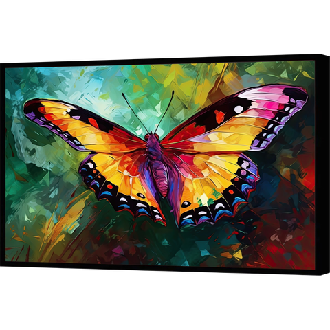 Quadro Decorativo Canvas com Moldura Filete Abstrato Borboleta Quarto Salas Gg