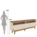 Ver imagem 3 de Rack Bancada 3 Gavetas Tvs até 75 Polegadas Selene - Cinamomo/off White