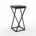 Ver imagem 2 de Banqueta Z Média 60cm com Armação de Metal Preto com Assento Estofado Preto