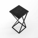 Ver imagem 4 de Banqueta Z Média 60cm com Armação de Metal Preto com Assento Estofado Preto