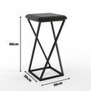 Ver imagem 3 de Banqueta Z Média 60cm com Armação de Metal Preto com Assento Estofado Preto