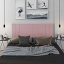 Ver imagem 1 de Cabeceira Viuva Tulipa Estofada Suspensa para Quarto - 128 Cm - Rose Suede