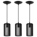 Ver imagem 1 de Luminária Pendente Madeira Paladio P E27 Sala 3 Unidades:preto