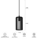 Ver imagem 6 de Luminária Pendente Madeira Paladio P E27 Sala 3 Unidades:preto